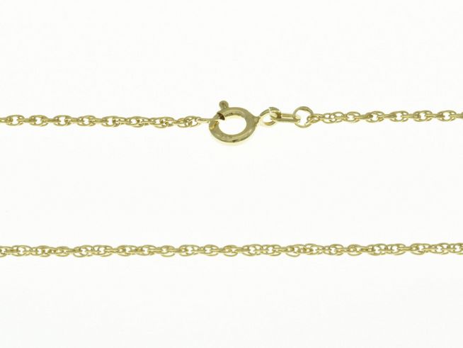 Silberkette aus Sterling Silber vergoldet, Kordelkette mit einer Stärke von 1,1 x 1,1 mm und einer Länge von 45 cm, Hersteller Juwelier Harnisch, bis 1,9 mm.
