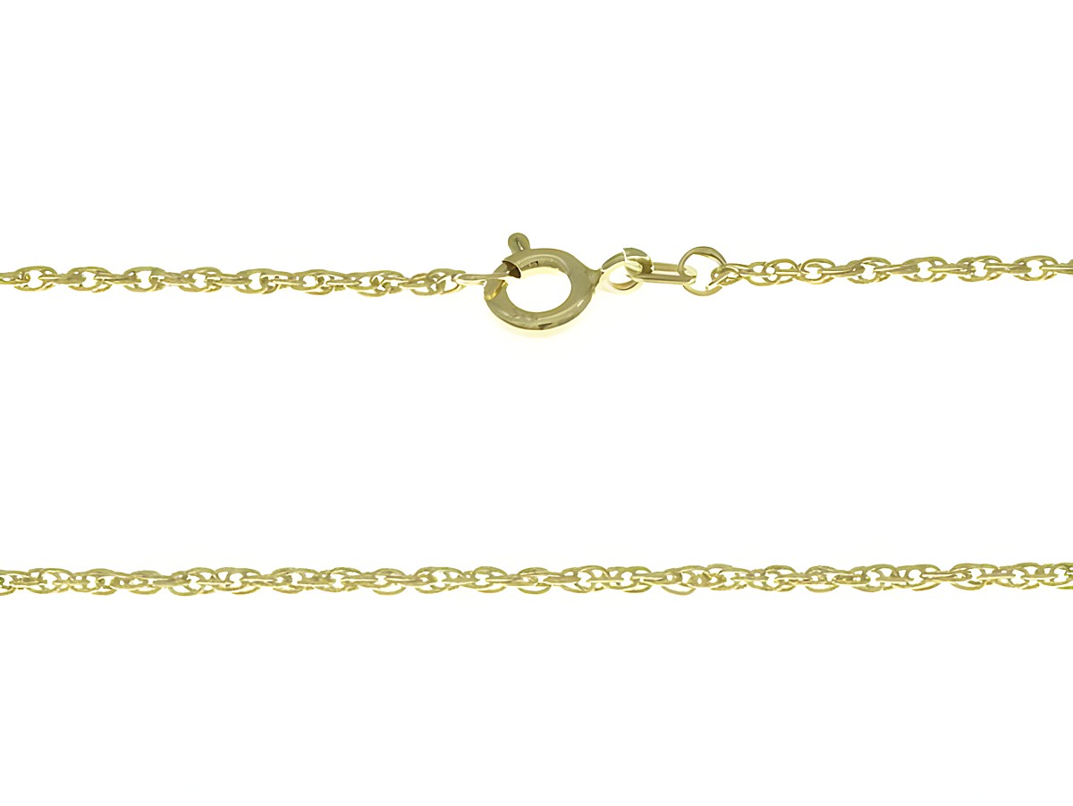 Silberkette aus Sterling Silber vergoldet, Kordelkette mit einer Stärke von 1,1 x 1,1 mm und einer Länge von 45 cm, Hersteller Juwelier Harnisch, bis 1,9 mm.