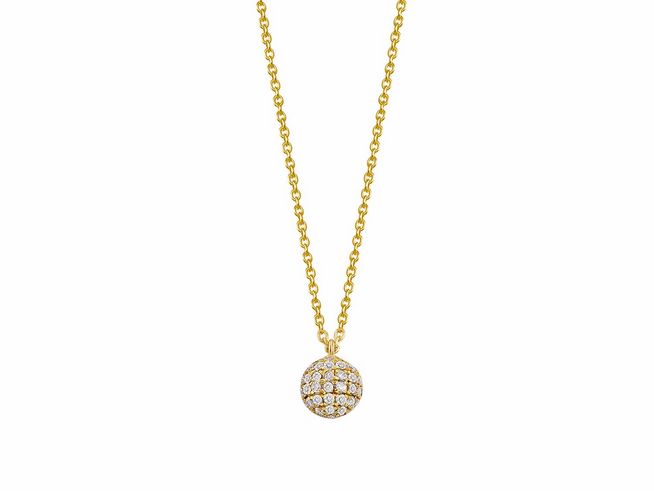 Xenox Sterling Silber Kette XS6087G mit CLASSIC CIRCLE Anhänger, gelbgold vergoldete Karreekette, elegante Design für modernen Schmuckgeschmack, Länge 40-45 cm.