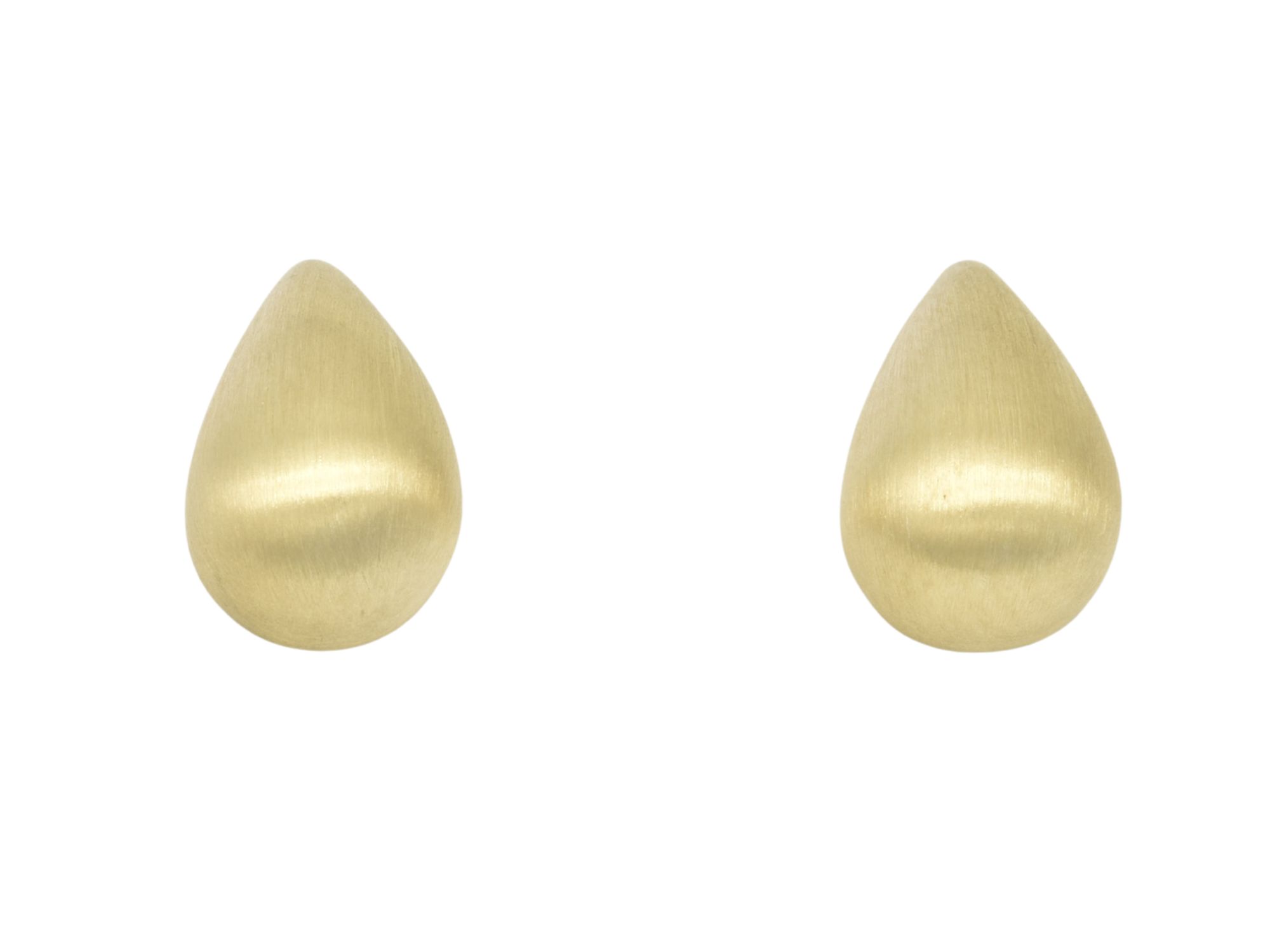 Ohrring Tropfen Ohrstecker - Sterling Silber Gelbgold Vergoldung mattiert
