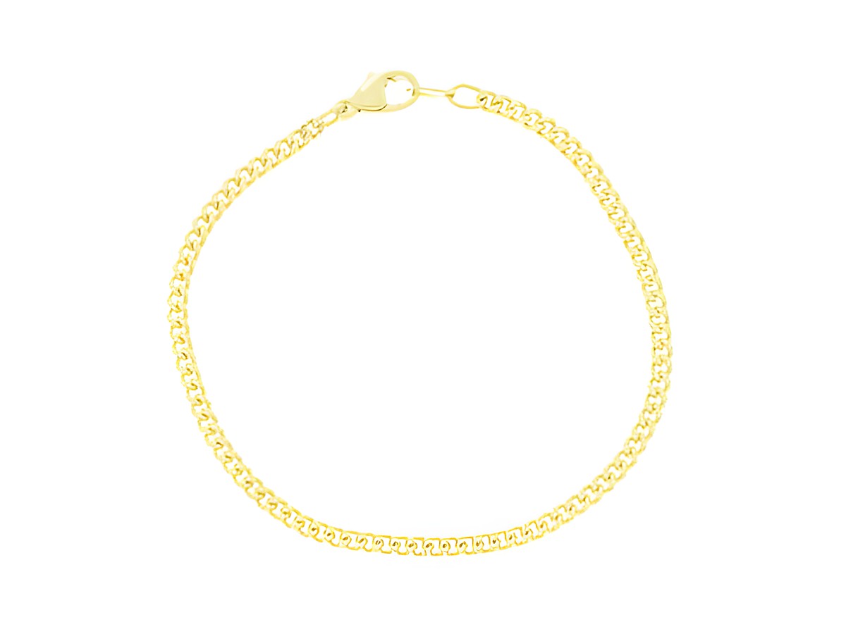 Doublé Armband aus vergoldeter Panzerkette mit einer Länge von 19 cm und einer Breite von 3,6 x 1,8 mm, hergestellt von Juwelier Harnisch, ideal für stilvolle Akzente.