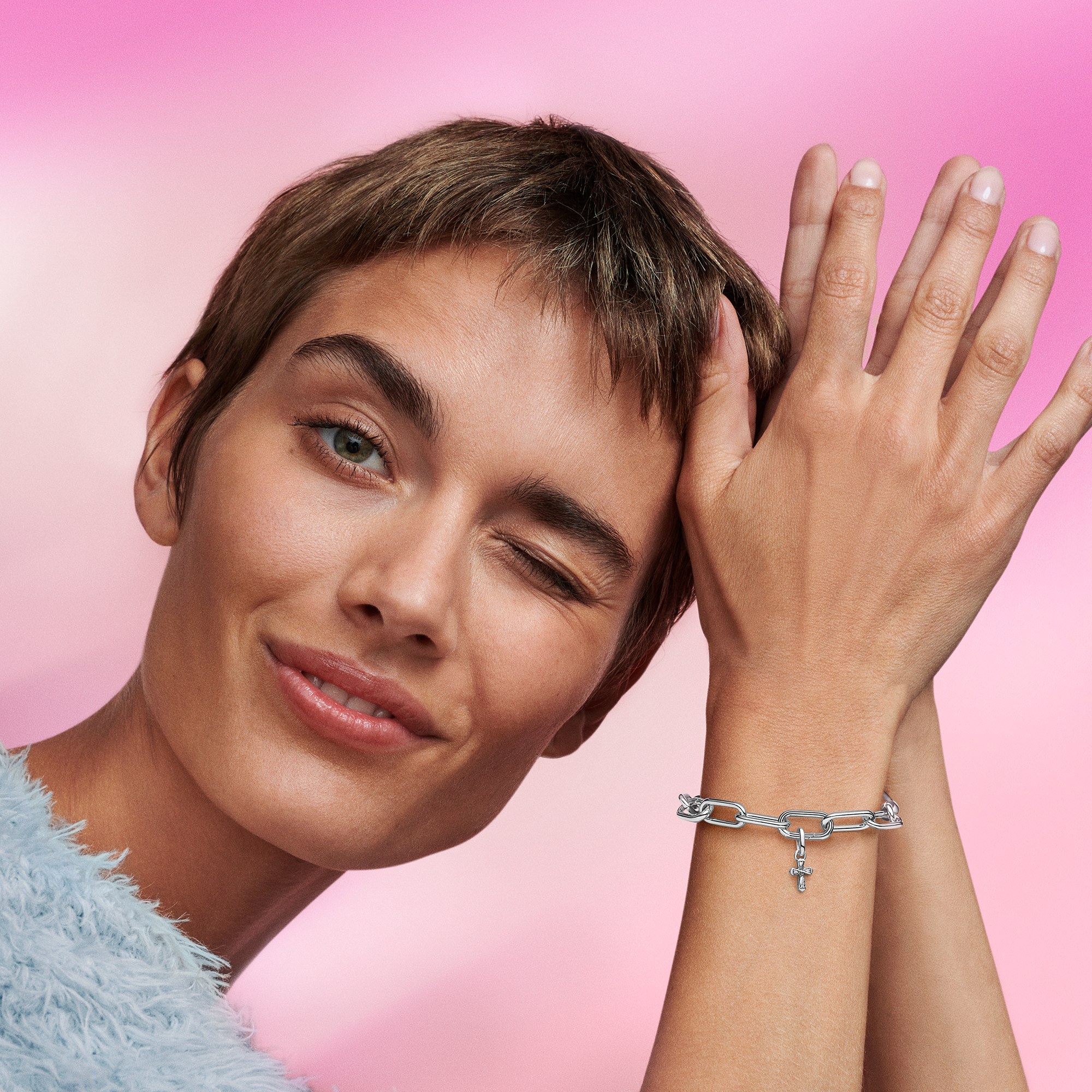Pandora ME Charms - Sparkling Cross Mini-Anhänger-Charm - Sterling Silber - Zirkonia – Ansicht 5
