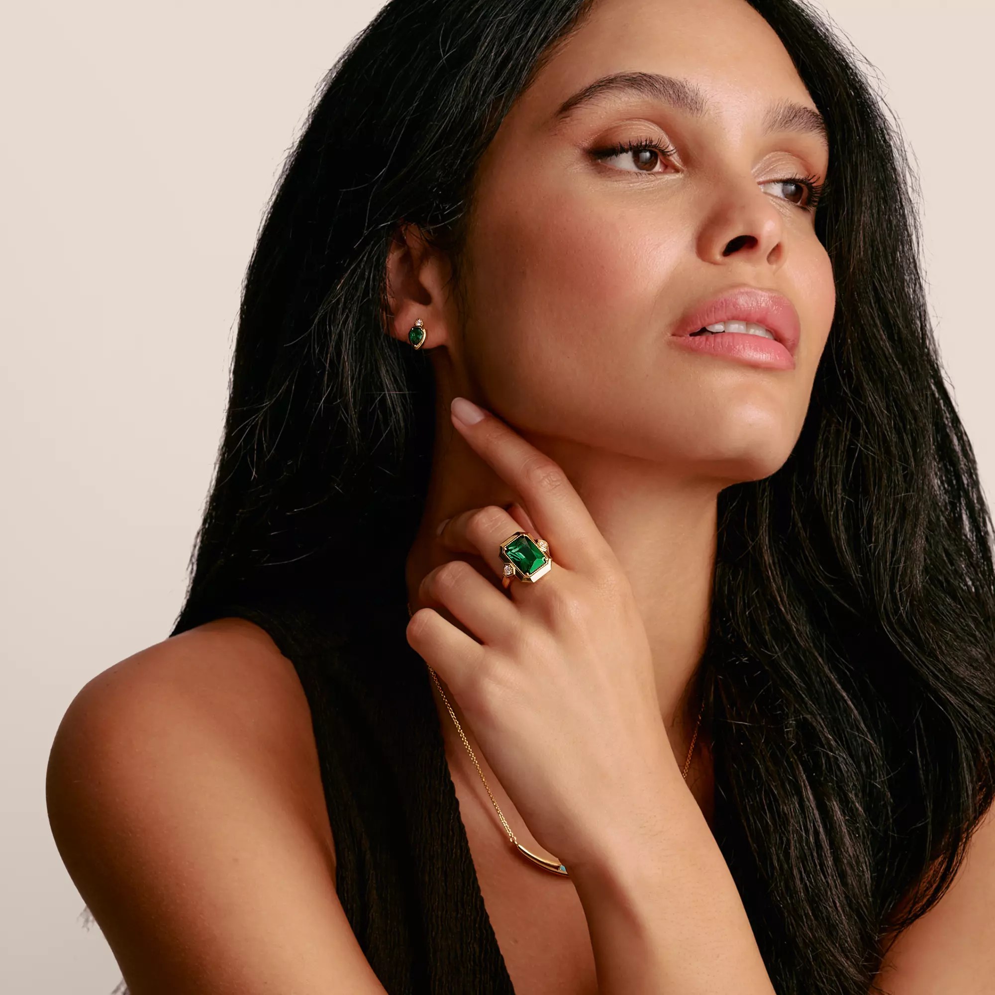 Thomas Sabo Ring Grüner Zirkoniastein ELYNDRA 18k Vergoldung – Silber – Zirkonia – Ansicht 3