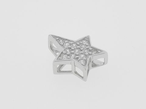 Silber Anhänger in Sternform aus funkelndem Silber mit klaren Zirkonia, Hersteller Juwelier Harnisch, für einen eleganten Look, ideal für Schmuckliebhaber von Sonne, Mond und Sternen.
