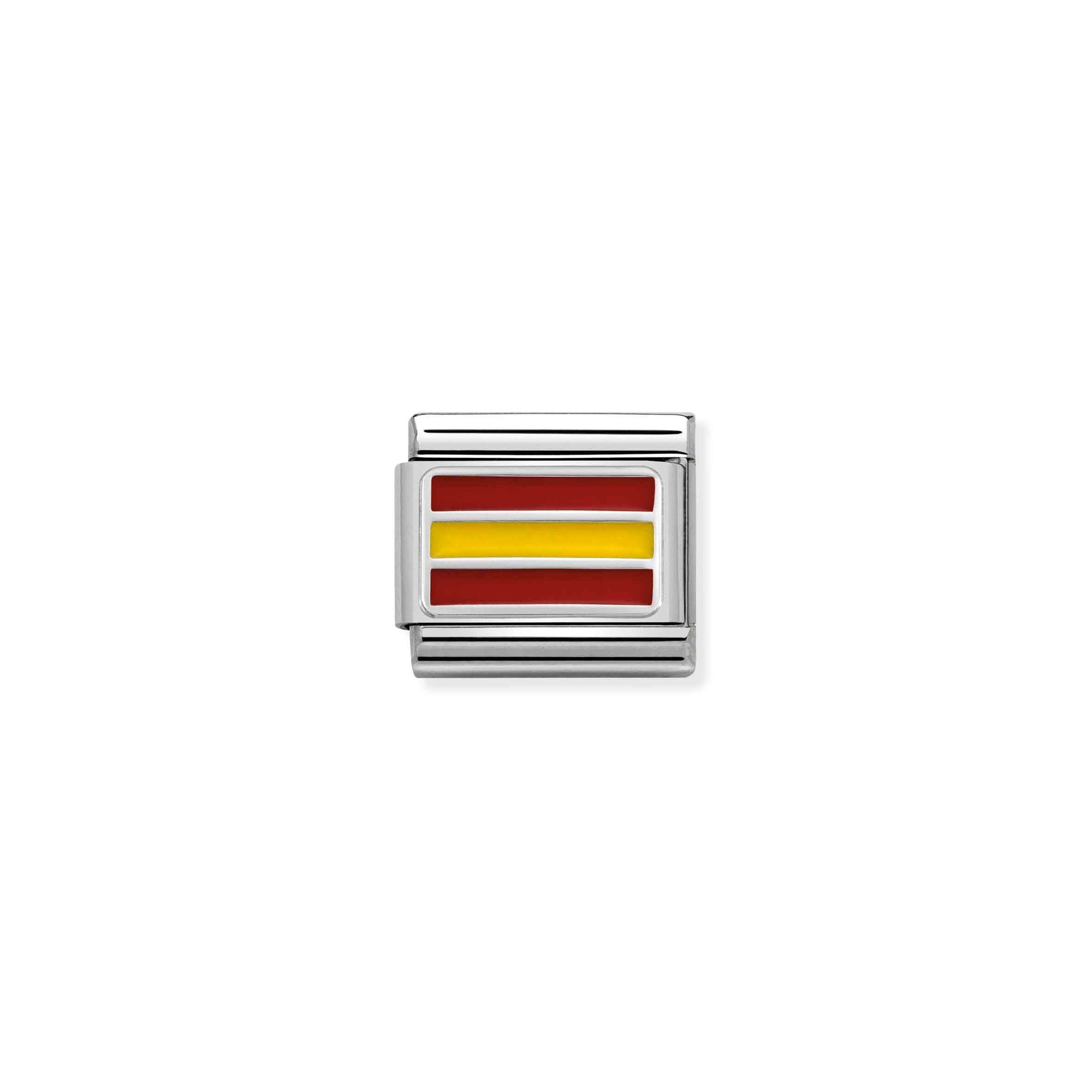 Nomination Composable Classic Charm Flagge Spanien - Edelstahl, Sterling Silber, Emaille