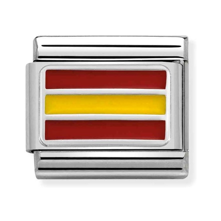 Nomination Composable Classic Charm Flagge Spanien - Edelstahl, Sterling Silber, Emaille