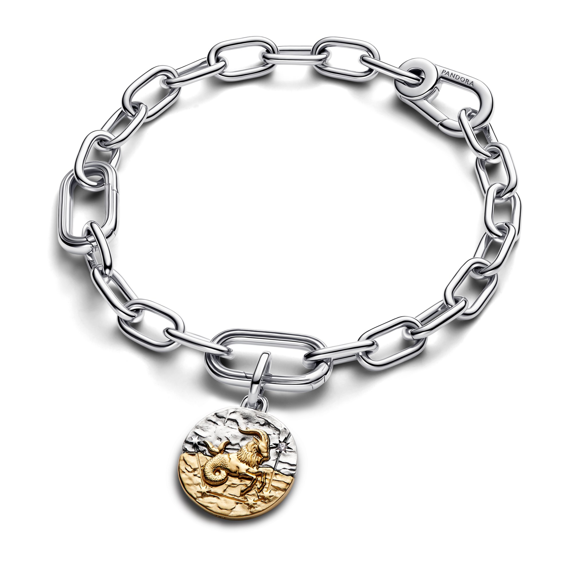 Pandora ME - Sternzeichen Steinbock - Charm - Sterling Silber & Gelbgold Vergoldung - 16 mm – Ansicht 3