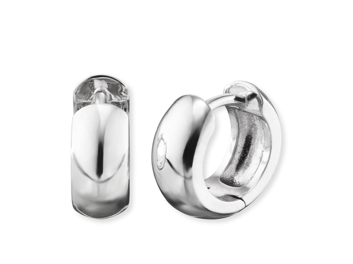 Engelsrufer ERE-ANNA-CR BASIC Creole Anna in Silber rhodiniert, 13 mm große Ohrringe in elegantem Design, perfekt für jeden Anlass. Hochwertige Verarbeitung und stilvolle Optik.