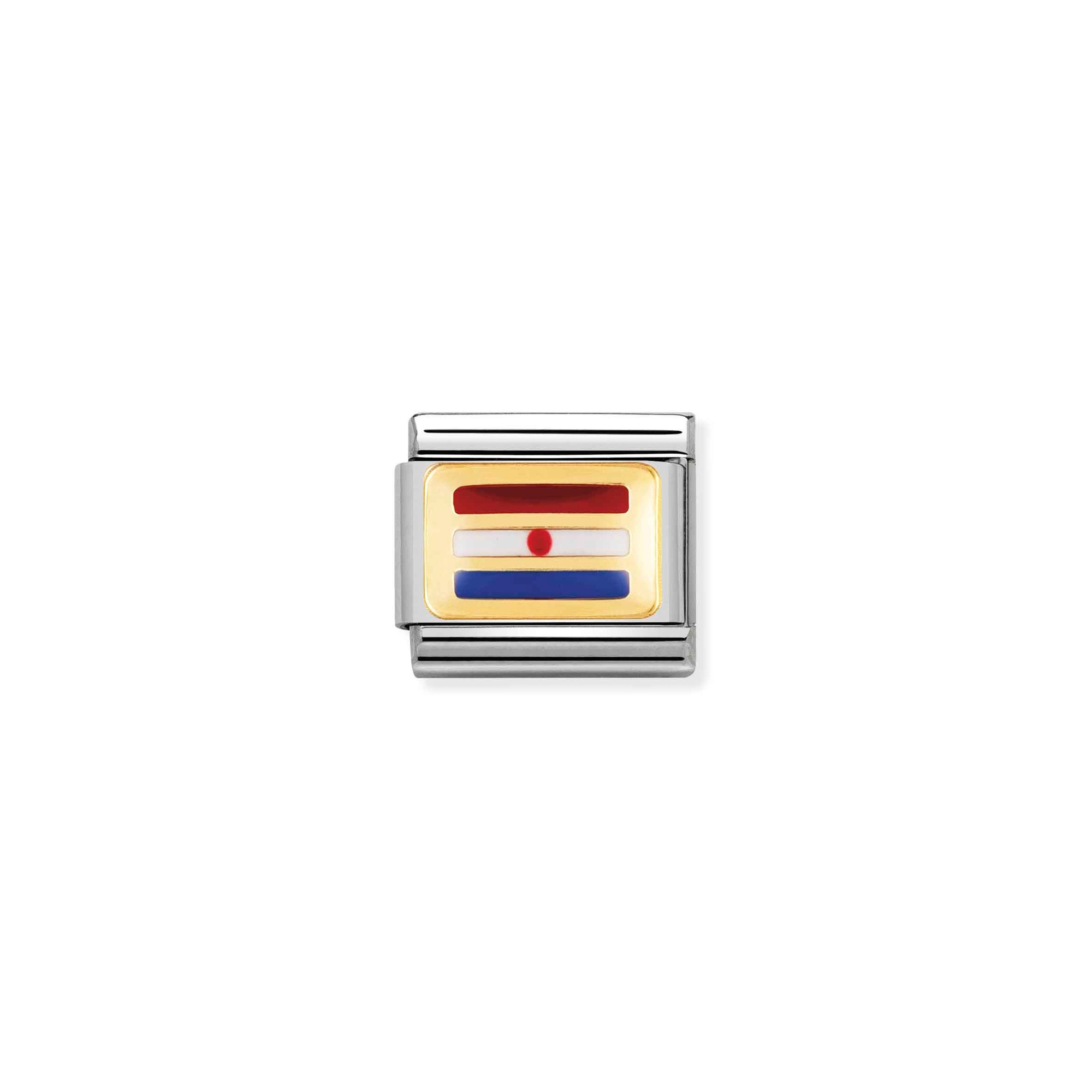 Nomination Composable Classic Charm Flagge Kroatien - Edelstahl, Gold 750 Gelbgold, Emaille