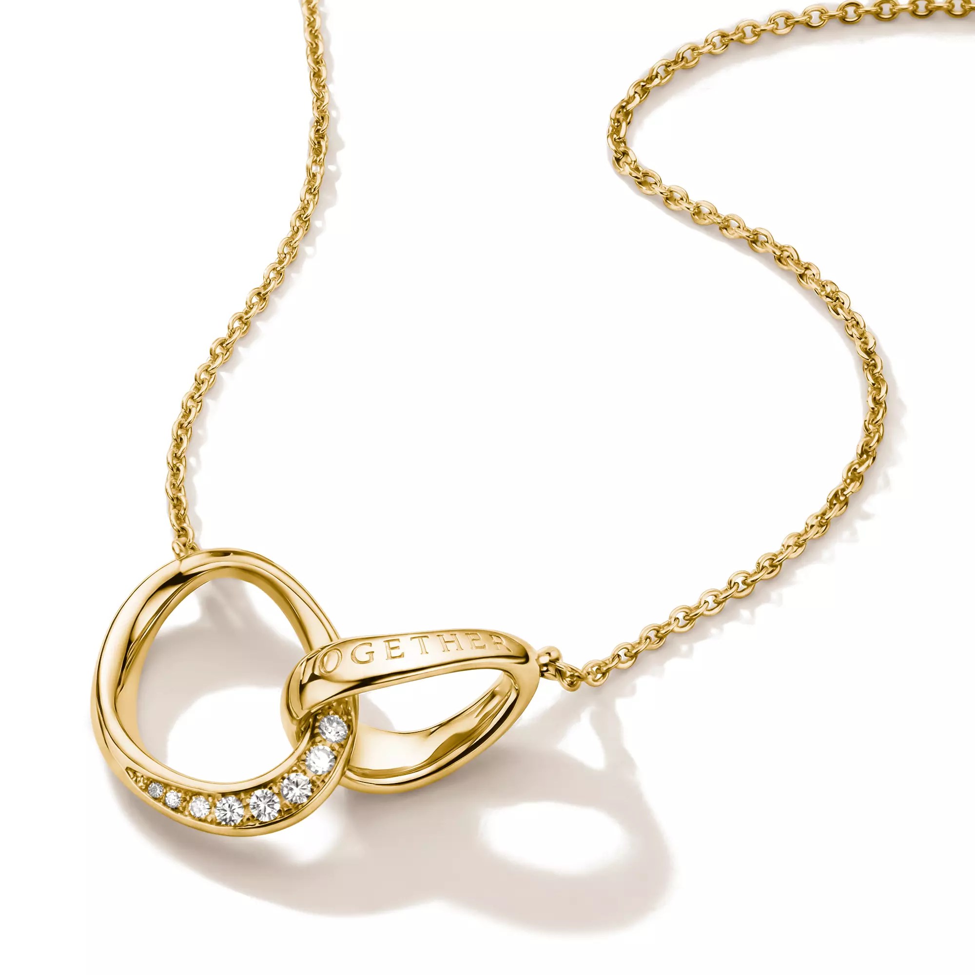 Thomas Sabo Kette Together mit weißem Zirkonia – vergoldet – 45 cm – 16 mm hoch – Ansicht 3