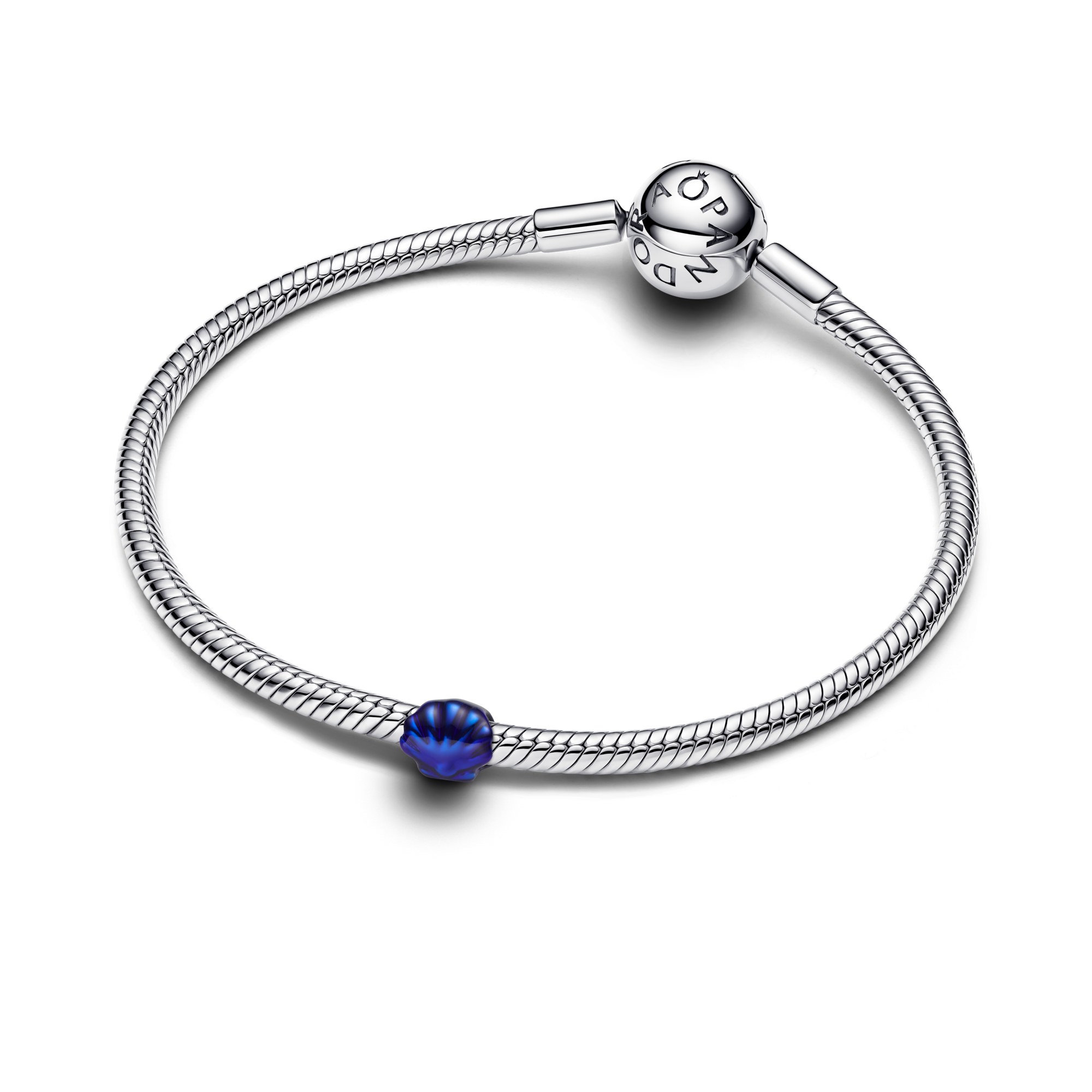 Pandora Blaue Muschel Mini-Charm - Sterling Silber - Emaille Blau – Ansicht 2