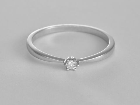 47373-0 Weißgold Ring - Verlobungsring - zulaufend - Brillant 0,04 ct W/Si - Größe 52 - Hersteller: Juwelier Harnisch - elegant und zeitlos, ideal für den besonderen Moment.
