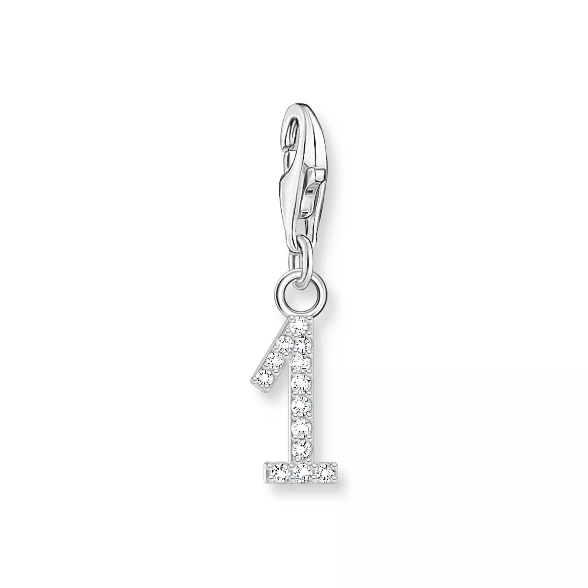 Thomas Sabo Charm-Anhänger - Zahl 1 - Silber & Zirkonia