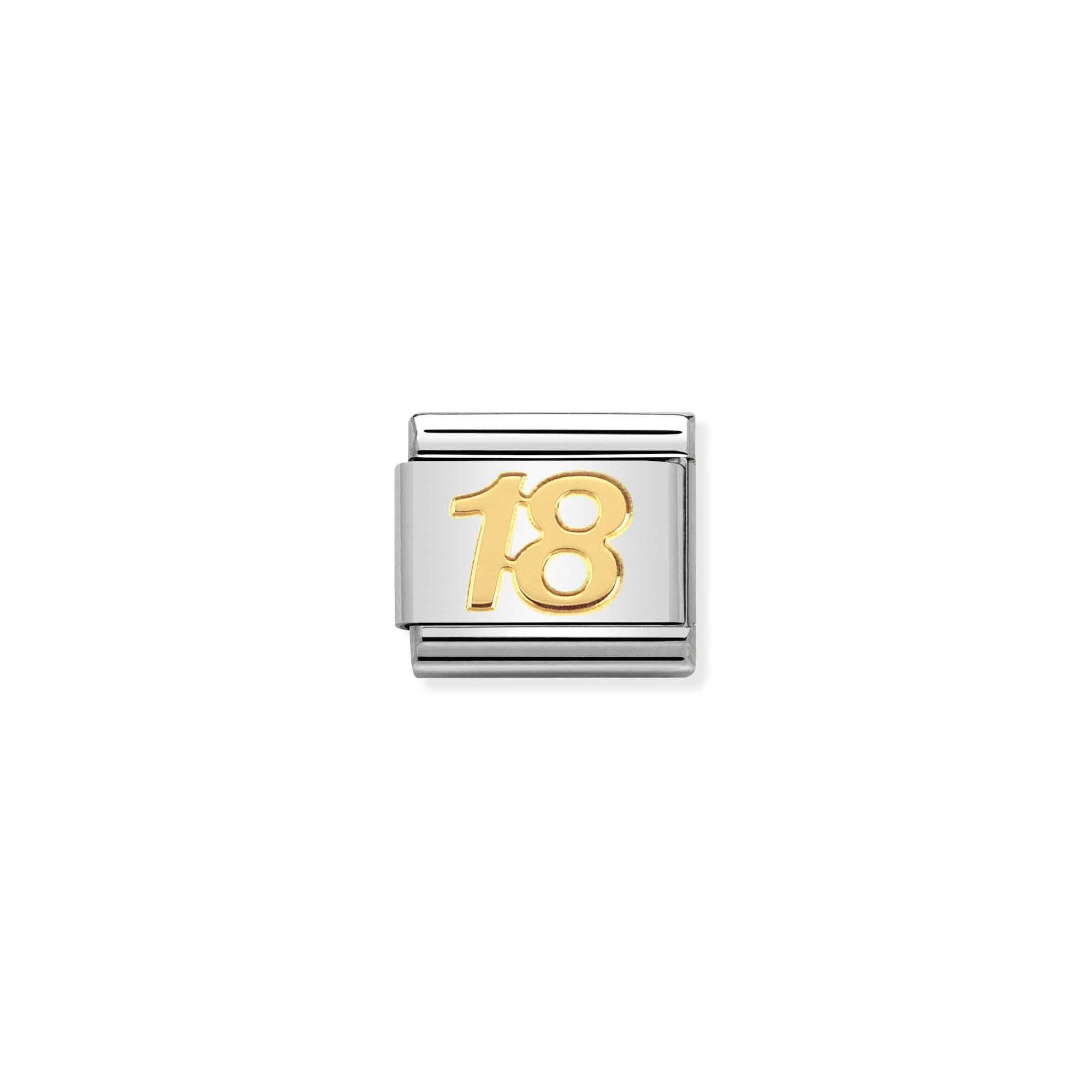 Nomination Composable Classic Charm Zahl 18 - Edelstahl, Gold 750 Gelbgold