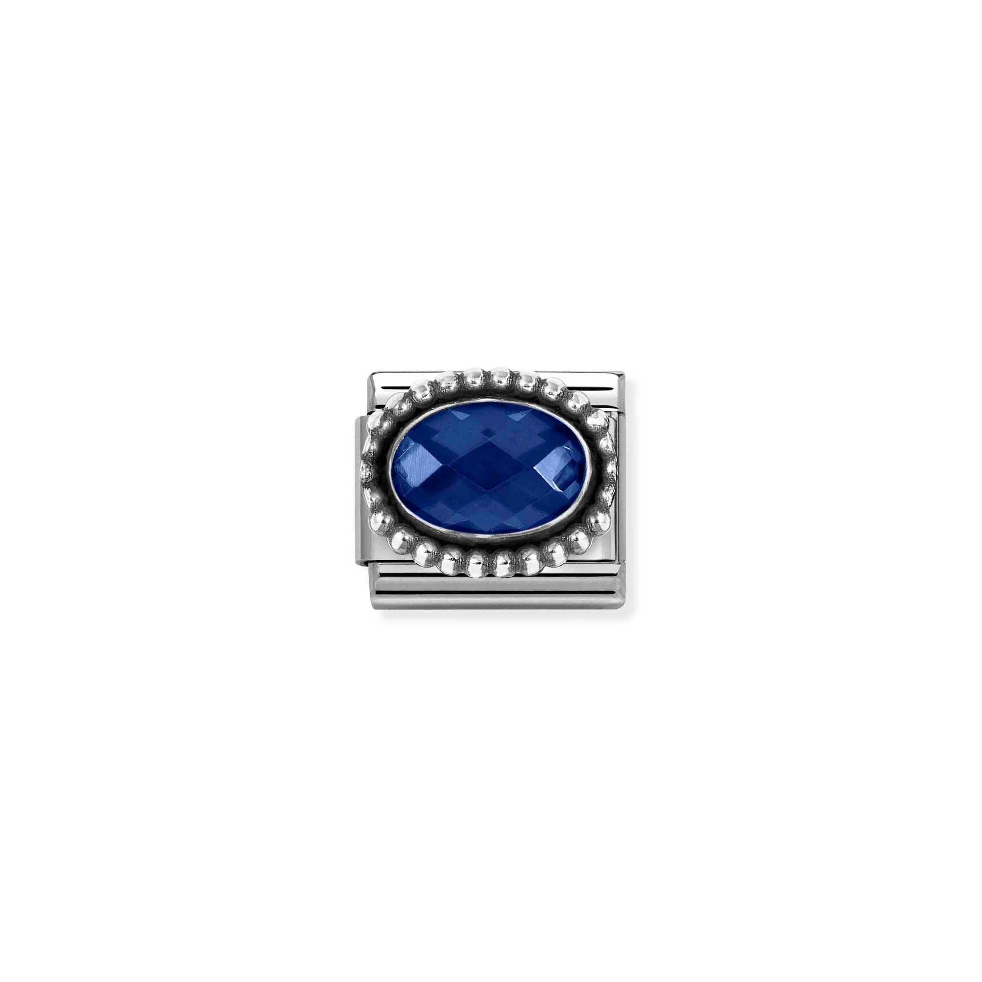 Nomination CLASSIC Element - fac. Zirkonia - oval in Sterling Silber Kugel - Blau – Ansicht 2