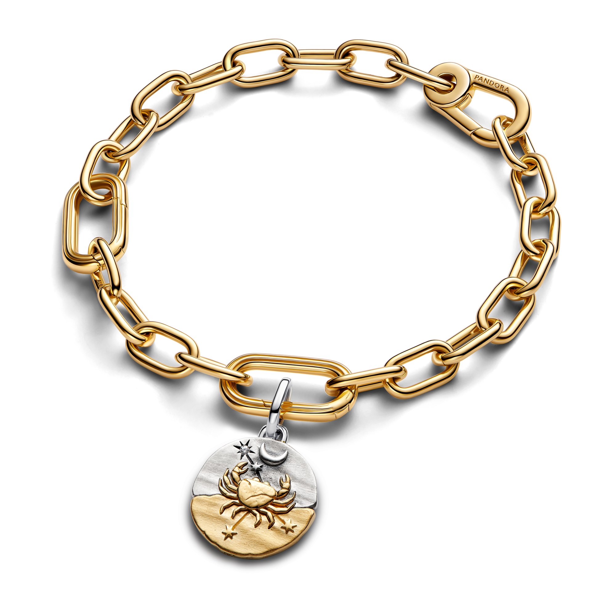 Pandora ME - Sternzeichen Krebs - Charm - Sterling Silber & Gelbgold Vergoldung - 16 mm – Ansicht 2