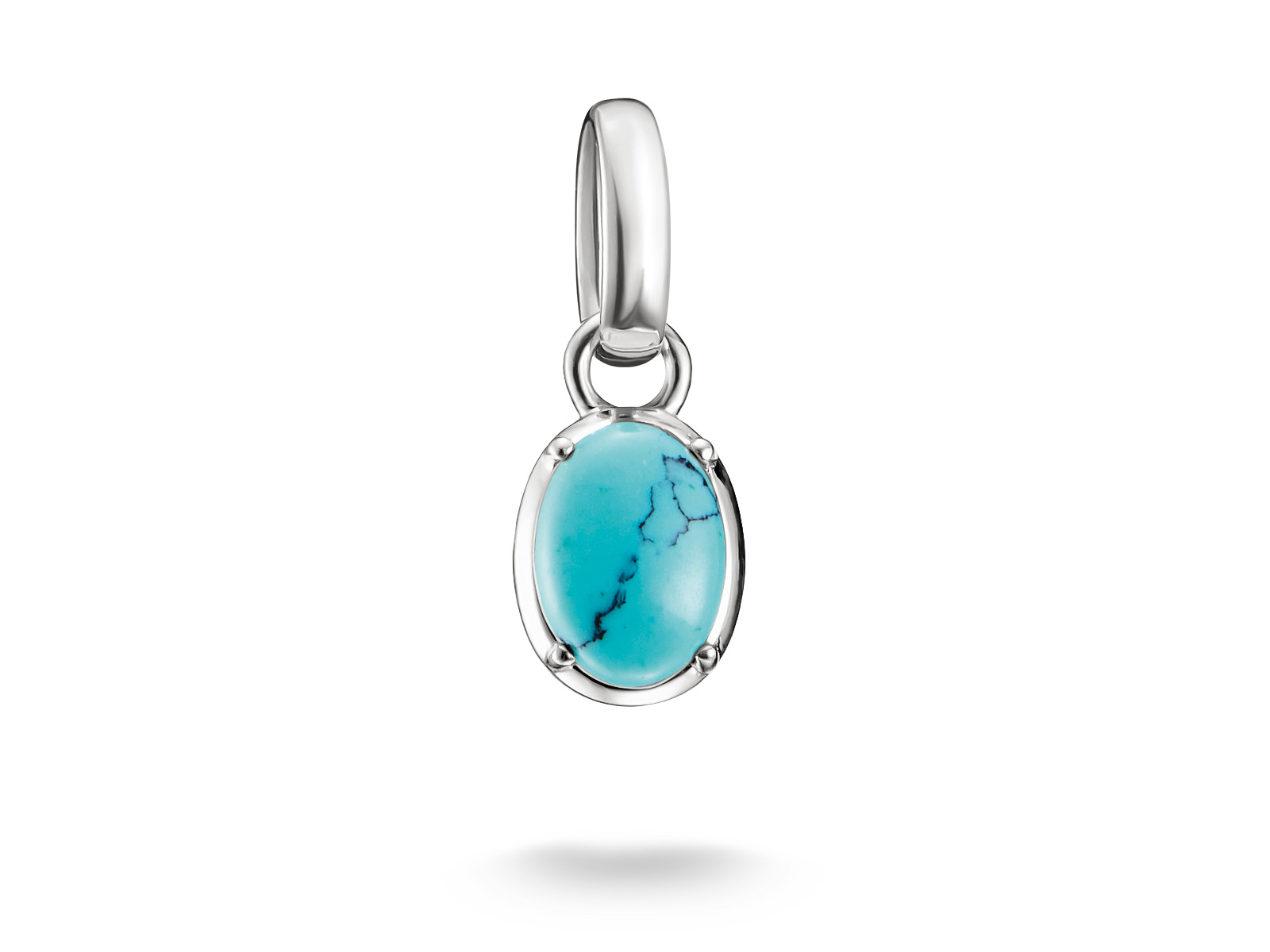 Thomas Sabo Connect - CC1340-404-17 Birthstones Charm - Dezember - Sterling Silber & imit. Türkis - Türkis - Charm mit Öse