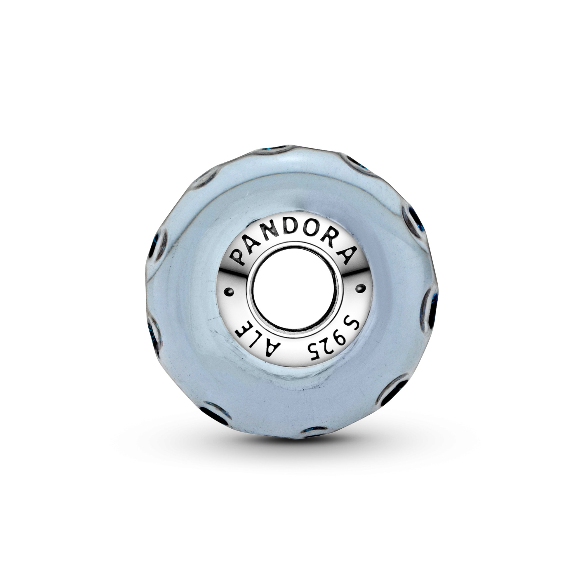 Pandora Silber Gewellter dunkelblauer Muranoglas-Ozean-Charm – Ansicht 3