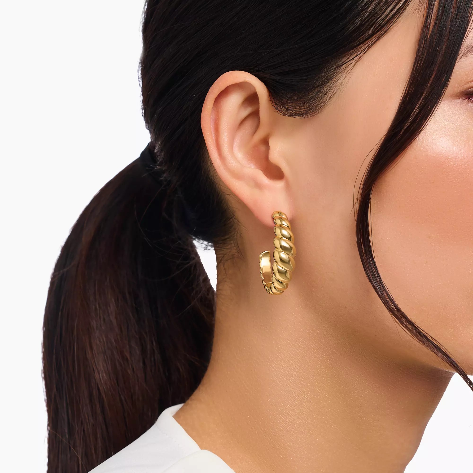 Thomas Sabo Creolen organische Formen vergoldet – Silber – Ansicht 4