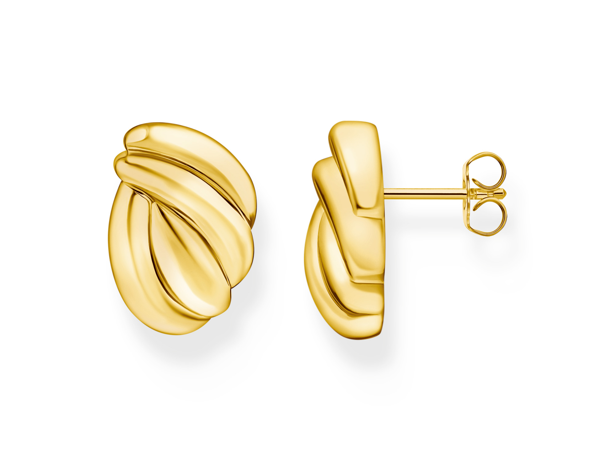Thomas Sabo Ohrstecker H2327-413-39 in Silber vergoldet aus der Bold Elegance Kollektion. Die eleganten Ohrstecker zeigen ein modernes, geschwungenes Design. Ideal für jeden Anlass.