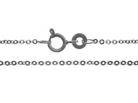 Ankerkette mit Anker und rhodiniertem Silber in der Länge von 38 cm und einer Stärke von 1,8 x 1,8 mm, hergestellt von Juwelier Harnisch, ideal für modischen Schmuck.