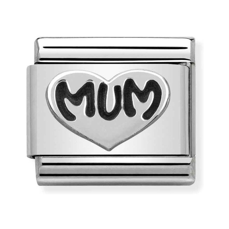 Nomination Composable Classic Charm Herz Mum - Edelstahl, Sterling Silber