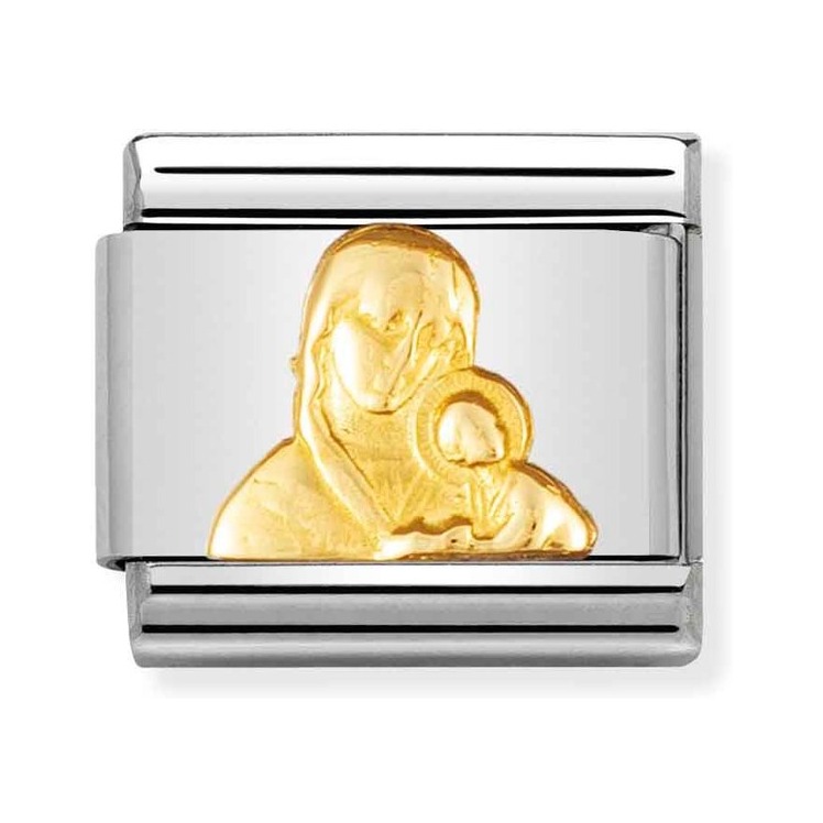 Nomination Composable Classic Charm Madonna mit Kind - Edelstahl, Gelbgold