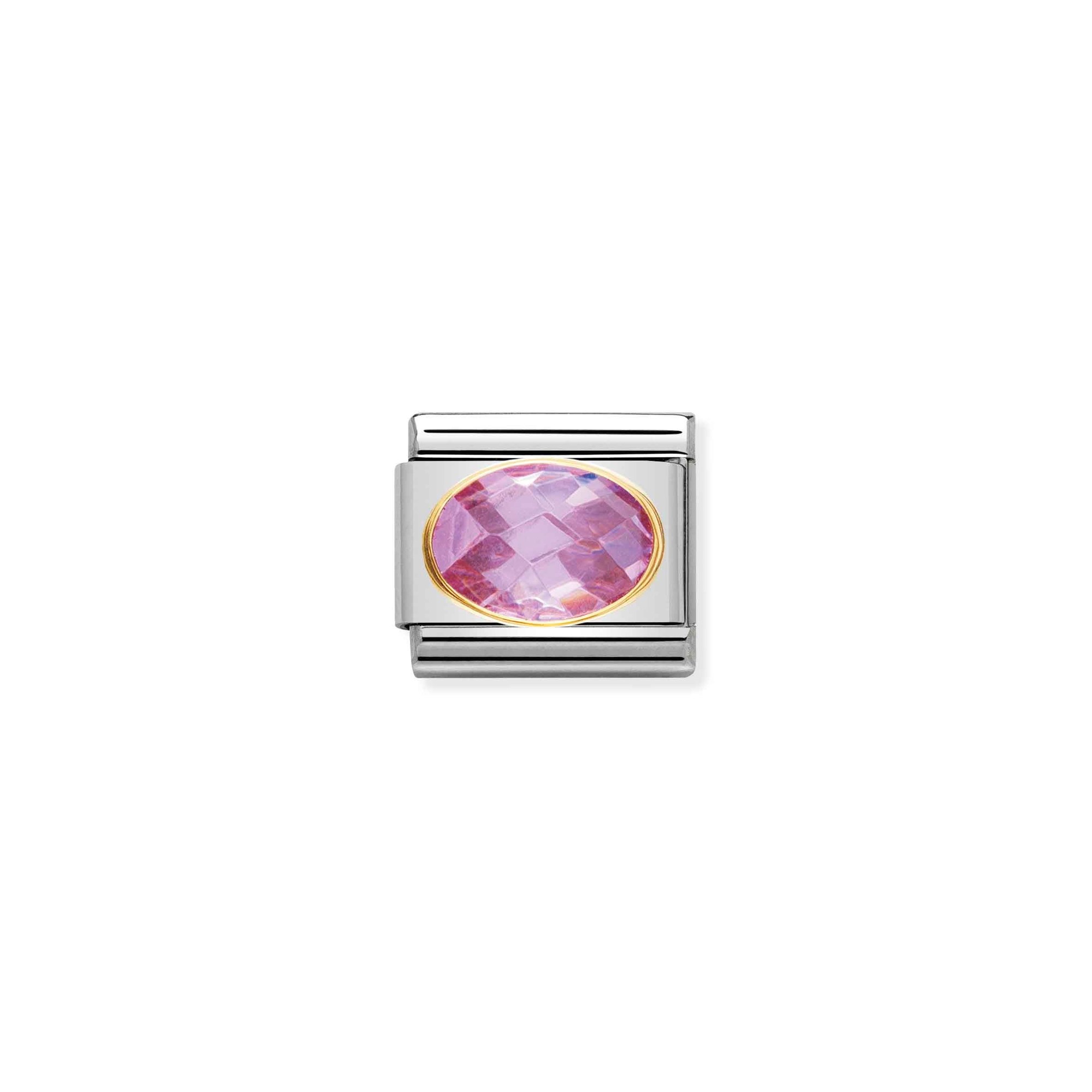 Nomination Composable Classic Charm Zirkonia rosa - Edelstahl, Gold 750 Gelbgold – Ansicht 2