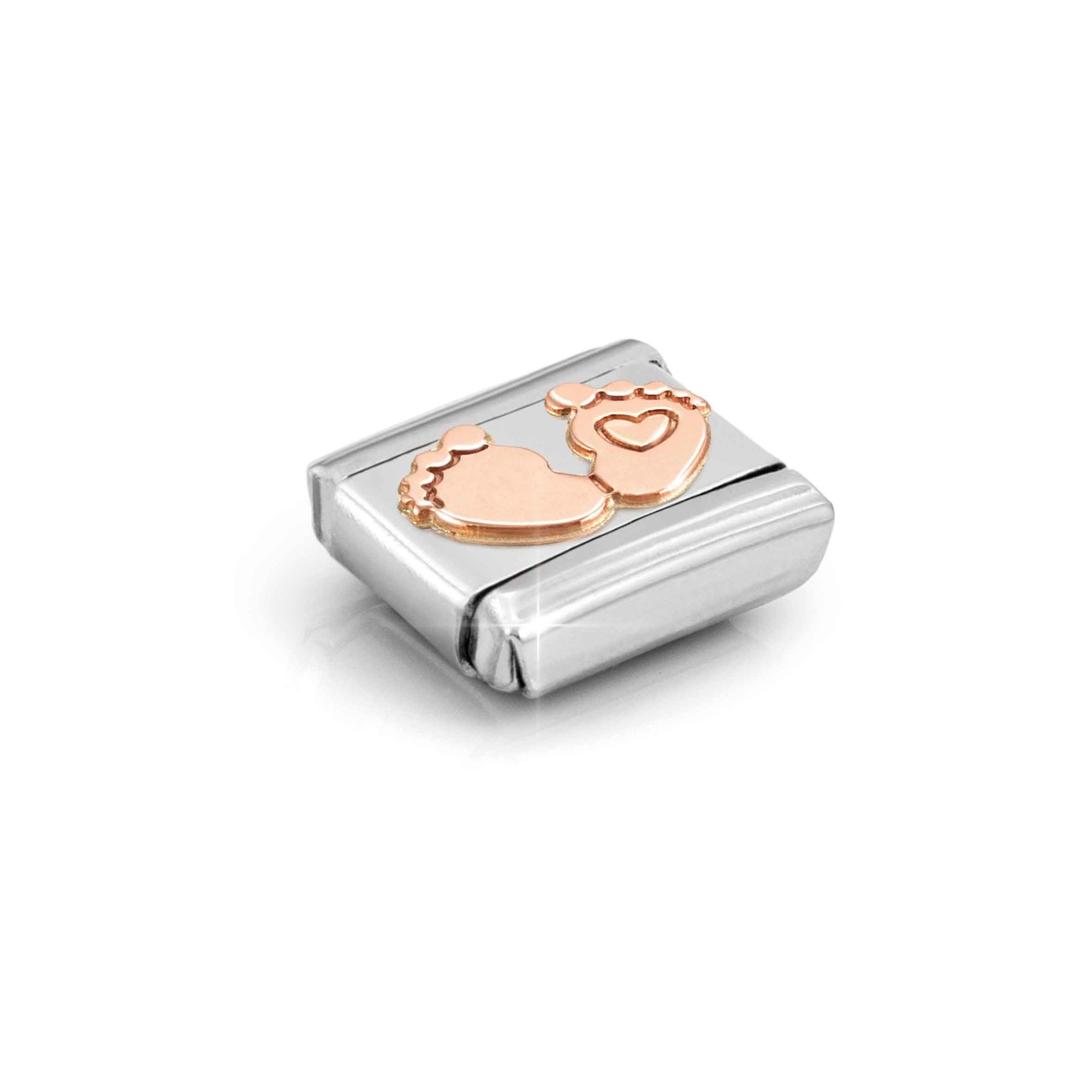 Nomination Composable Classic Charm Babyfüße mit Herz - Edelstahl, roségoldfarben – Ansicht 4