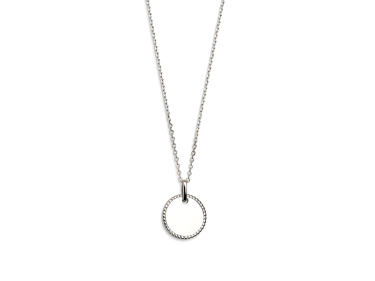 Xenox Sterling Silber Kette XS3542 in 40-45 cm mit Ankerkette und gravierbarer runder Gravurplatte, elegant und vielseitig für jeden Anlass. Ideal für persönliche Gravuren.