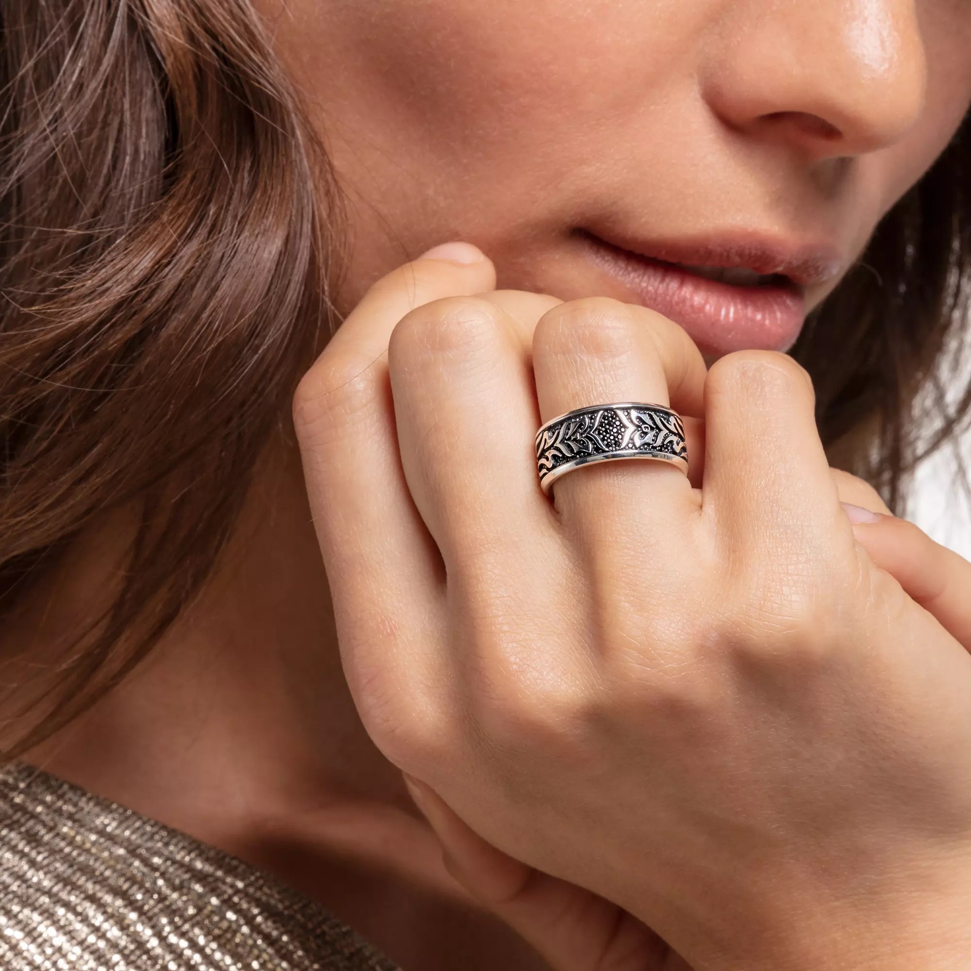 Thomas Sabo Ring Tiger Muster schwarz – Silber – Ansicht 5