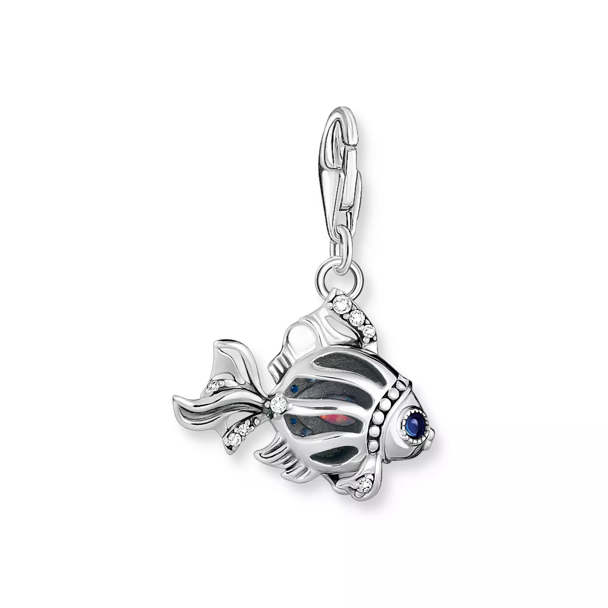 Thomas Sabo charm Fisch - Sterling Silber geschw. - Glas-Keramik - synth. Spinell – Ansicht 3
