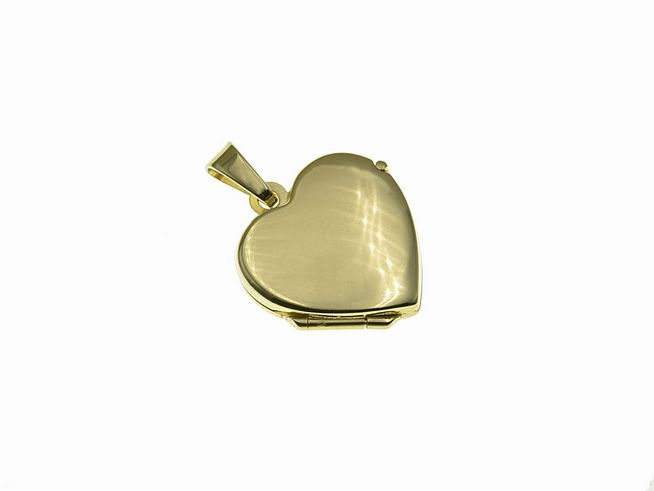 Gold Medaillon in Herzform, zierlich und aus Gold 333, Hersteller: Juwelier Harnisch, elegant und zeitlos, ideal als Geschenk oder für persönliche Erinnerungen.