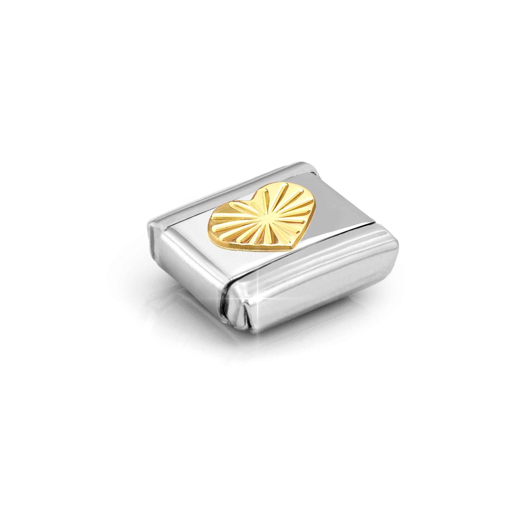 Nomination Composable Classic Charm Herz - Edelstahl, Gold 750 Gelbgold, diamantiert – Ansicht 3