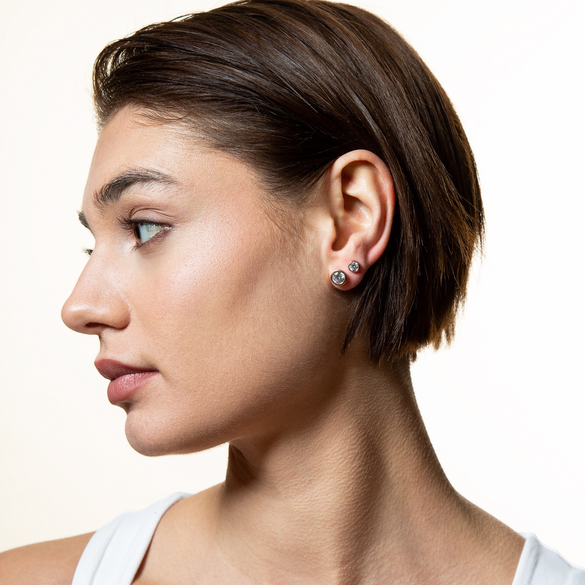 XENOX Sterling Silber Ohrringe XS7028R - ZARGE ROSÈ - Roségold vergoldet - Zarge – Ansicht 3