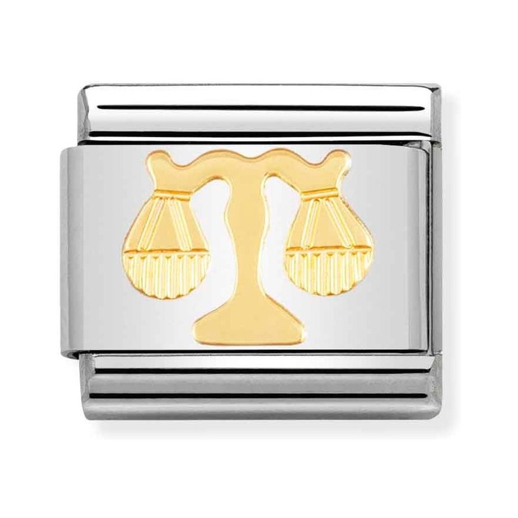 Nomination Composable Classic Charm Sternzeichen Waage - Edelstahl, Gelbgold