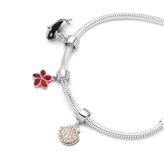 DUR Charm Plumeria Blüte Koralle - Sterling Silber - Koralle – Ansicht 2