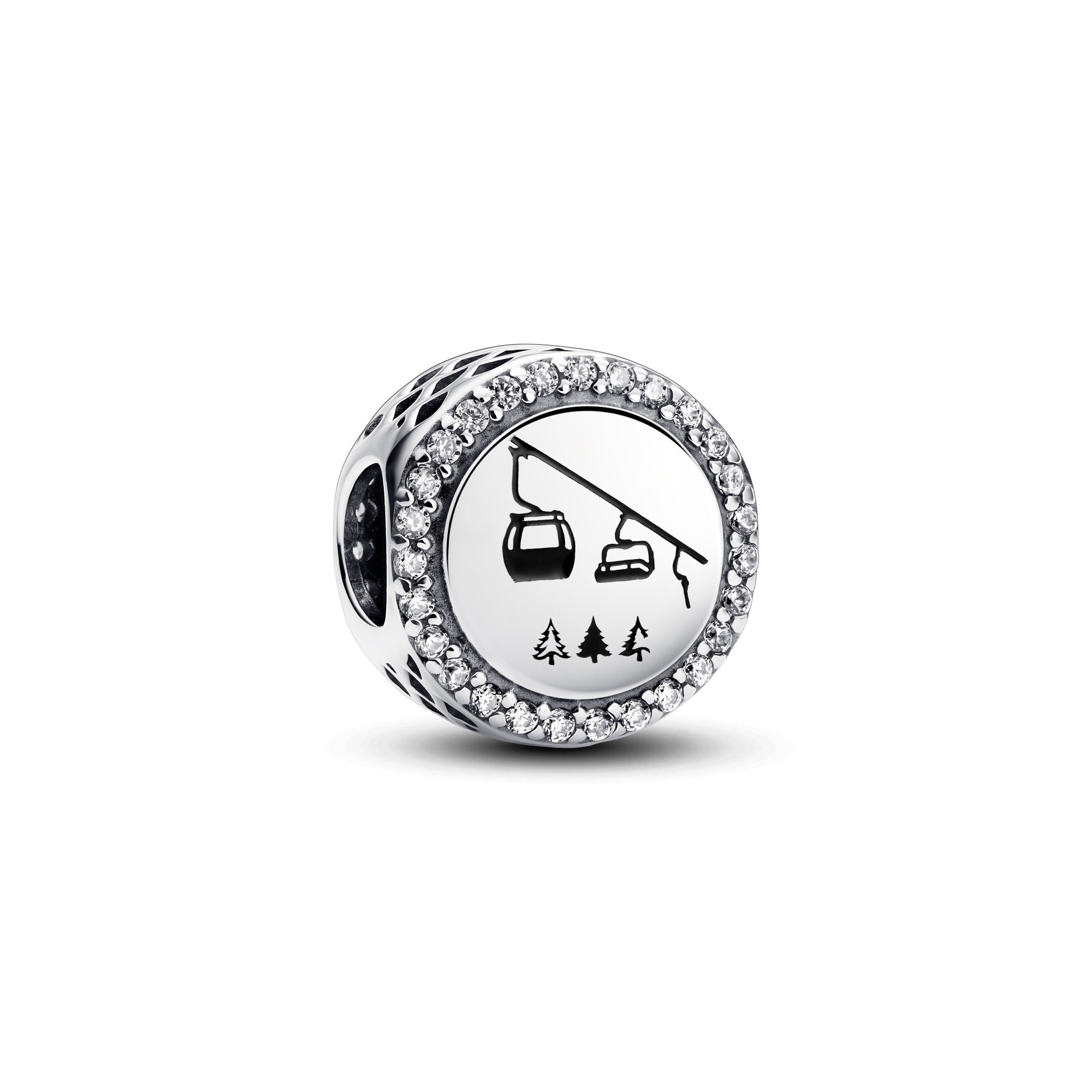 Pandora Charm Pavé - Skifahren Gondeln - Sterling Silber - Zirkonia – Ansicht 2