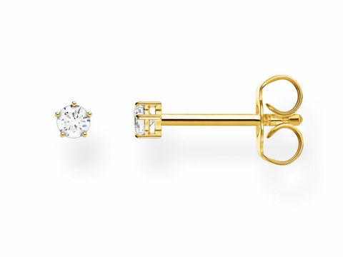 Edelstecker aus Silber und Gelbgold mit klaren Zirkonia, elegant und funkelnd, Teil der Thomas Sabo Charming Collection, H2147-414-14, hochwertiger Ohrschmuck für jeden Anlass.