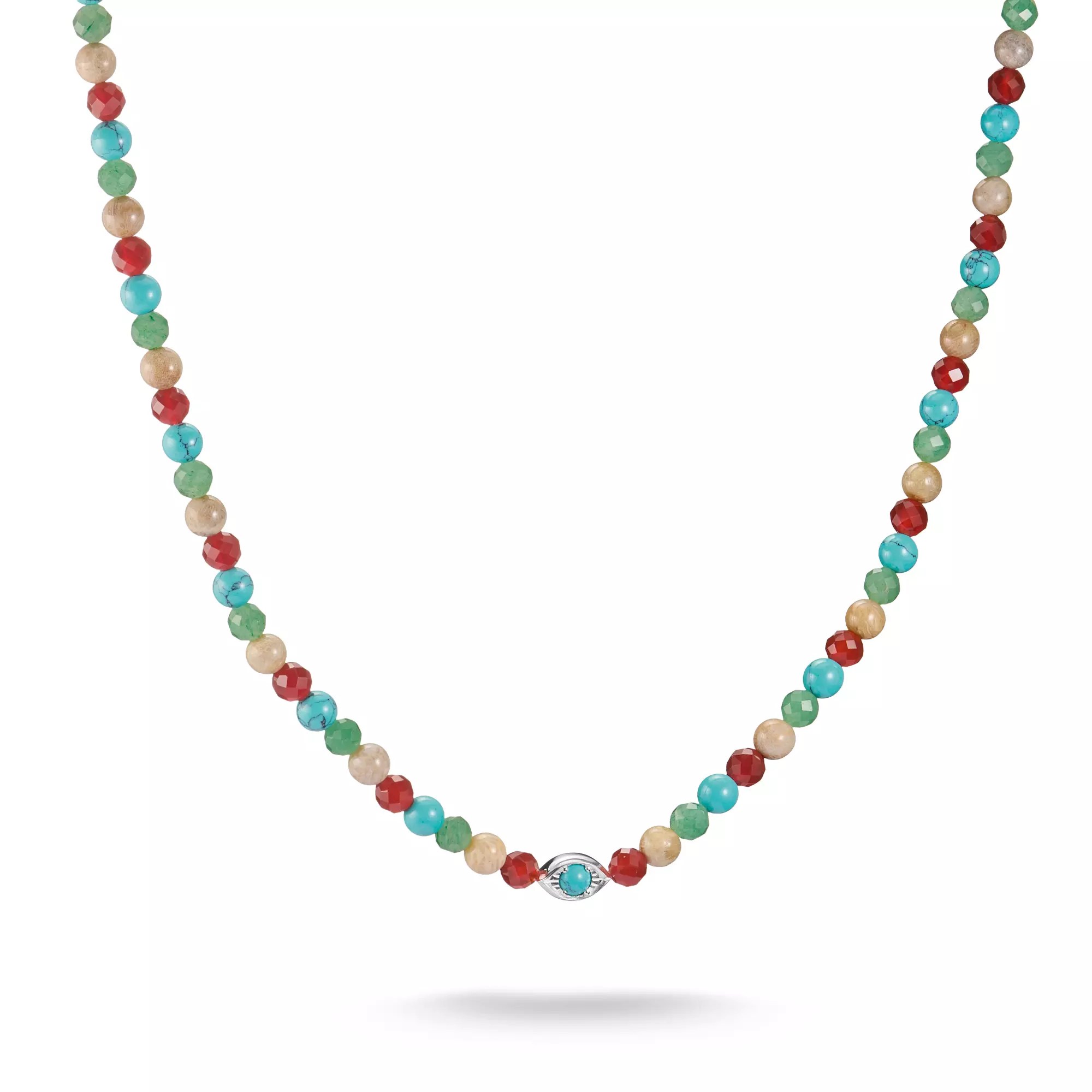 Thomas Sabo ELYNDRA Kette 55 cm - Sterling Silber & Achat & imit. Türkis - Bunt – Ansicht 2