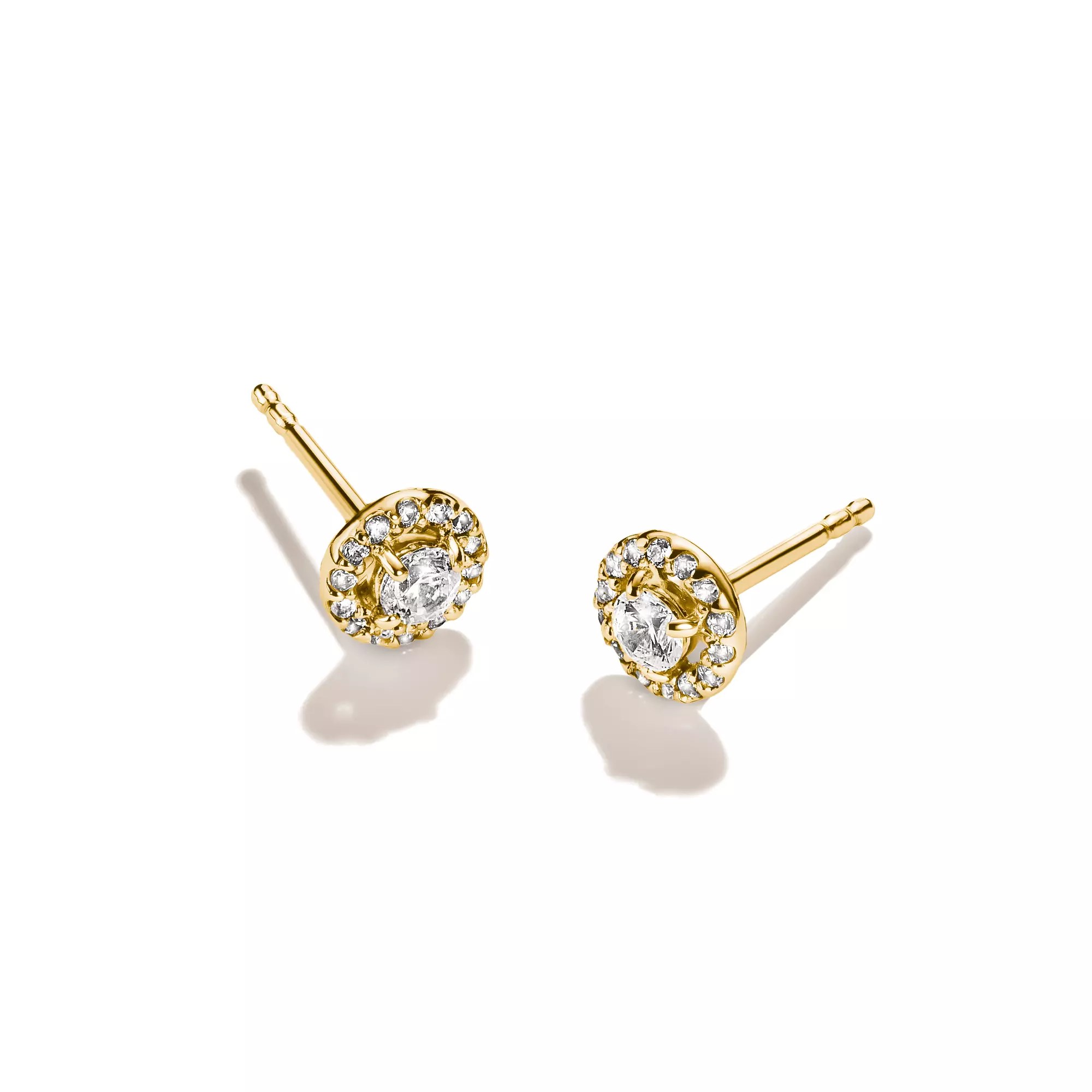 Thomas Sabo Ohrstecker mit weißem Zirkonia im Brillantschliff – vergoldet – Ansicht 2