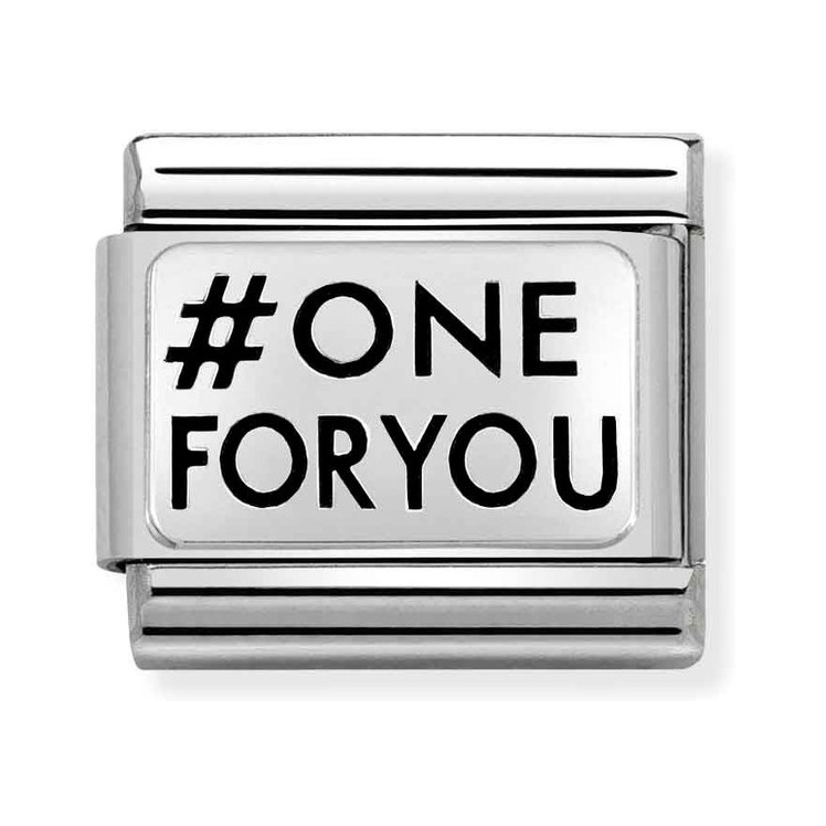 Nomination One for You - COMPOSABLE CLASSIC OXIDIERTE PLAKETTE - Edelstahl - Silber
