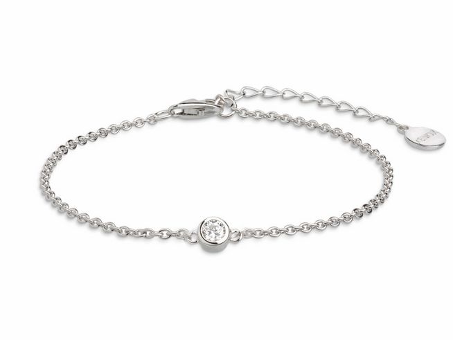 Xenox Sterling Silber Armband XS7320 mit Zarge und Ankerkette, 15 bis 18,5 cm, verziert mit einem funkelnden Anhänger. Elegantes Design für jeden Anlass.
