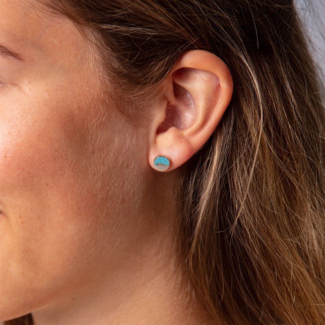 DUR Ohrring Meeresblau - Sterling Silber – Ansicht 2