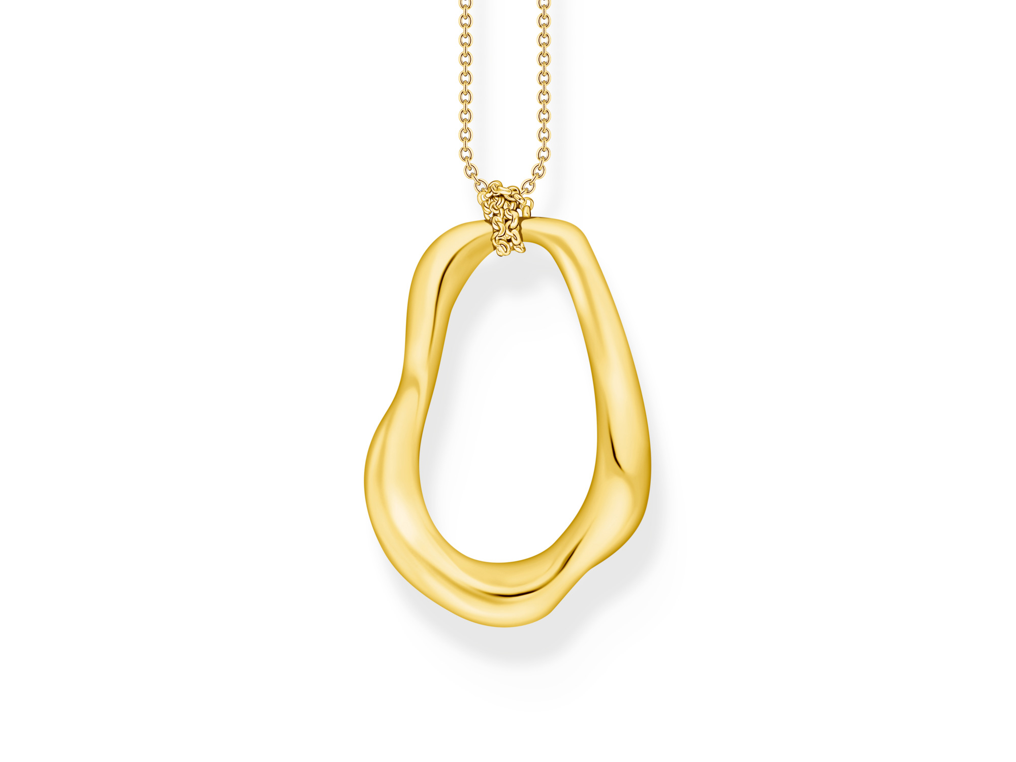 Thomas Sabo Kette KE2319-413-39-L70 aus Silber vergoldet mit einem eleganten, geschwungenen Anhänger. Ideal für stilvolle Akzente und vielseitige Anlässe.