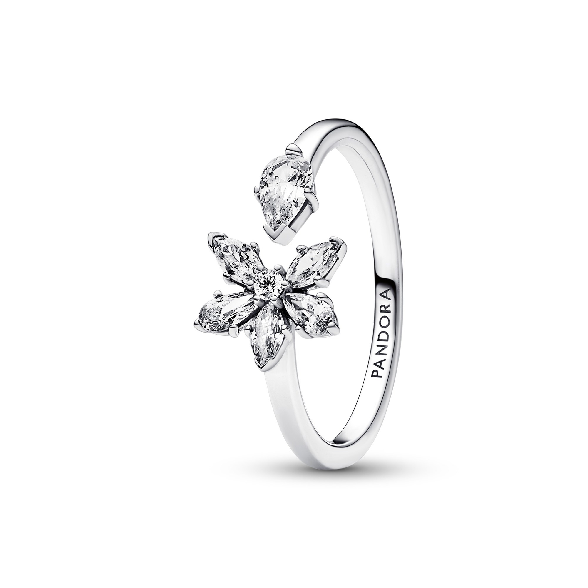 Pandora Funkelndes Herbarium Cluster Offener Ring - Sterling Silber