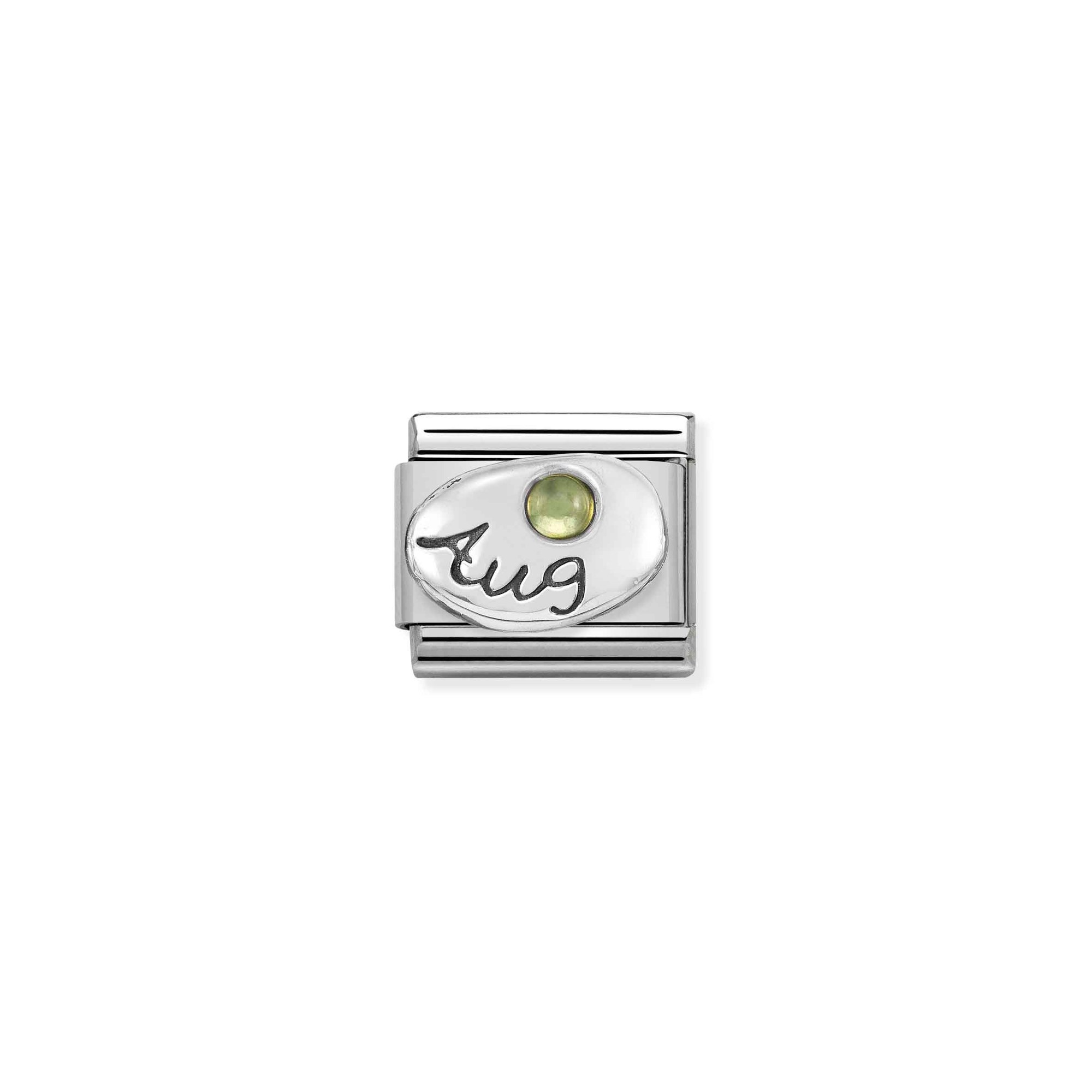 Nomination Composable Classic Charm Monatsstein August Peridot - Edelstahl, Sterling Silber