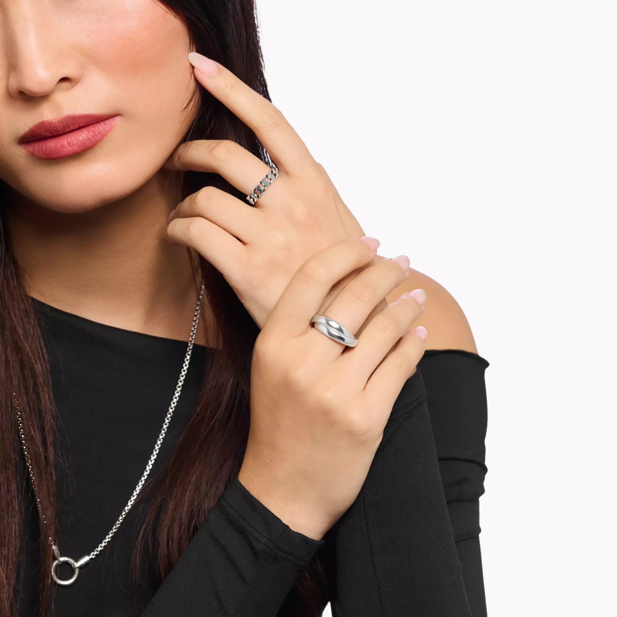 Thomas Sabo Ring - DUO schmal Silber - Rebel Basics – Ansicht 2