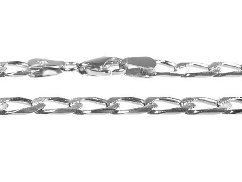 Lange Silberkette 50 cm rhod. - Panzerkette mit Schliff, Hersteller: Juwelier Harnisch, rhodinierte Ausführung, glänzendes und elegantes Design, ideal für vielseitige Anlässe.