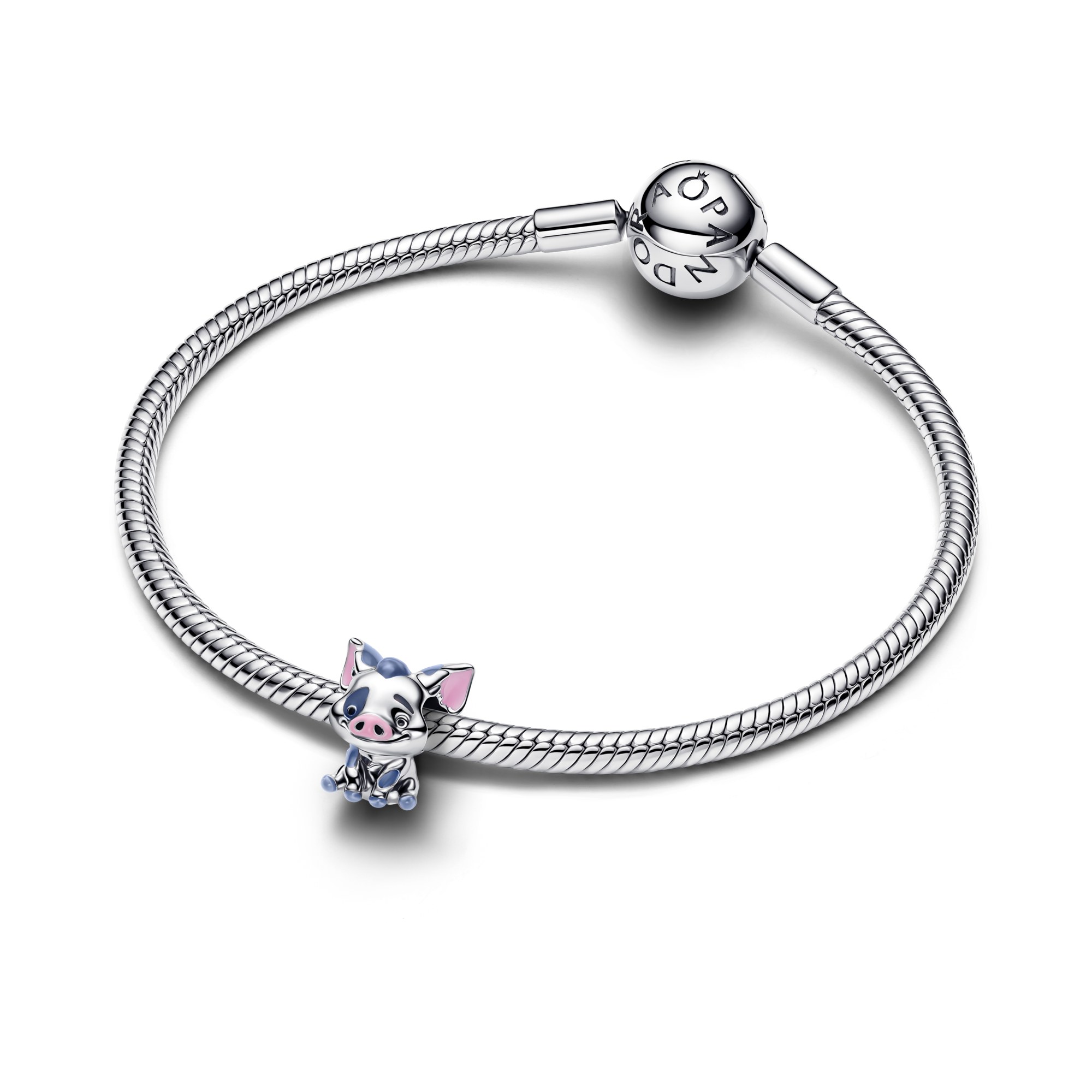 Pandora Disney Vaiana Pua das Schwein - Silber - Pink Graue Emaille – Ansicht 2